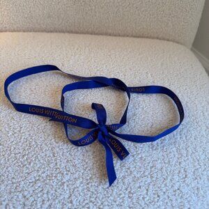 Authentic Louis Vuitton Blue & Orange Wrapping Ribbon - 51" Long